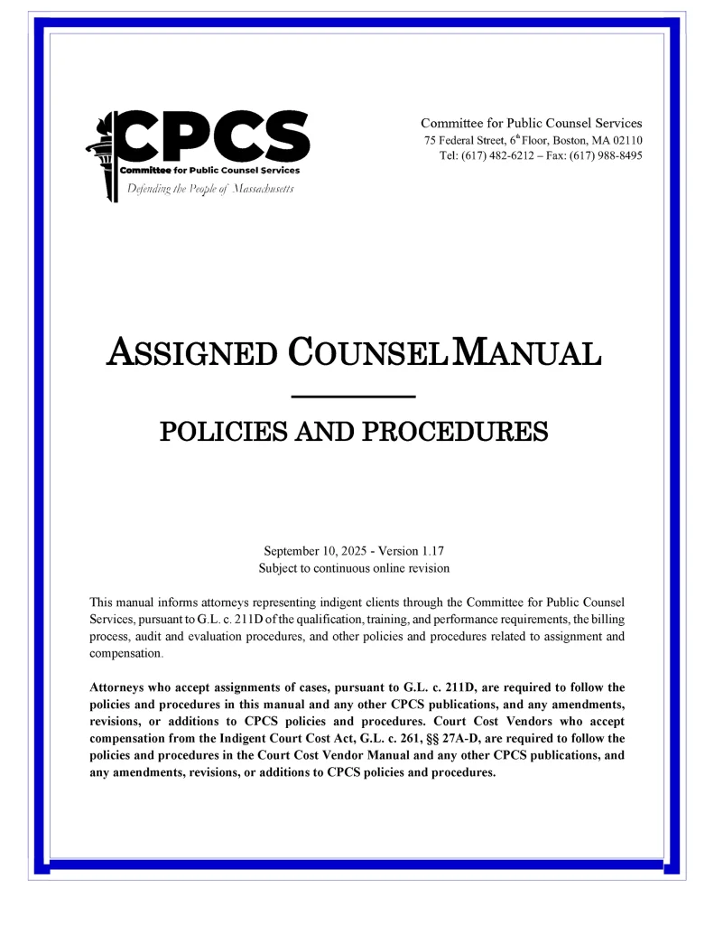 Assigned Counsel Manual