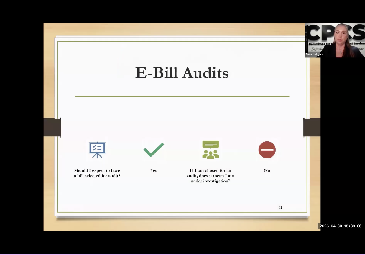 A&O Town Hall E-Bill Audits - M. Alger