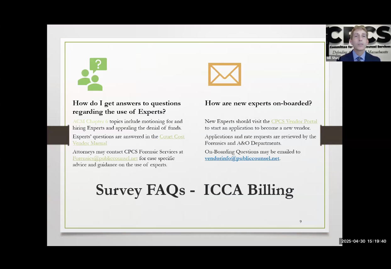 A&O Town Hall Indigent Court Cost Vendor FAQ - W. Shay