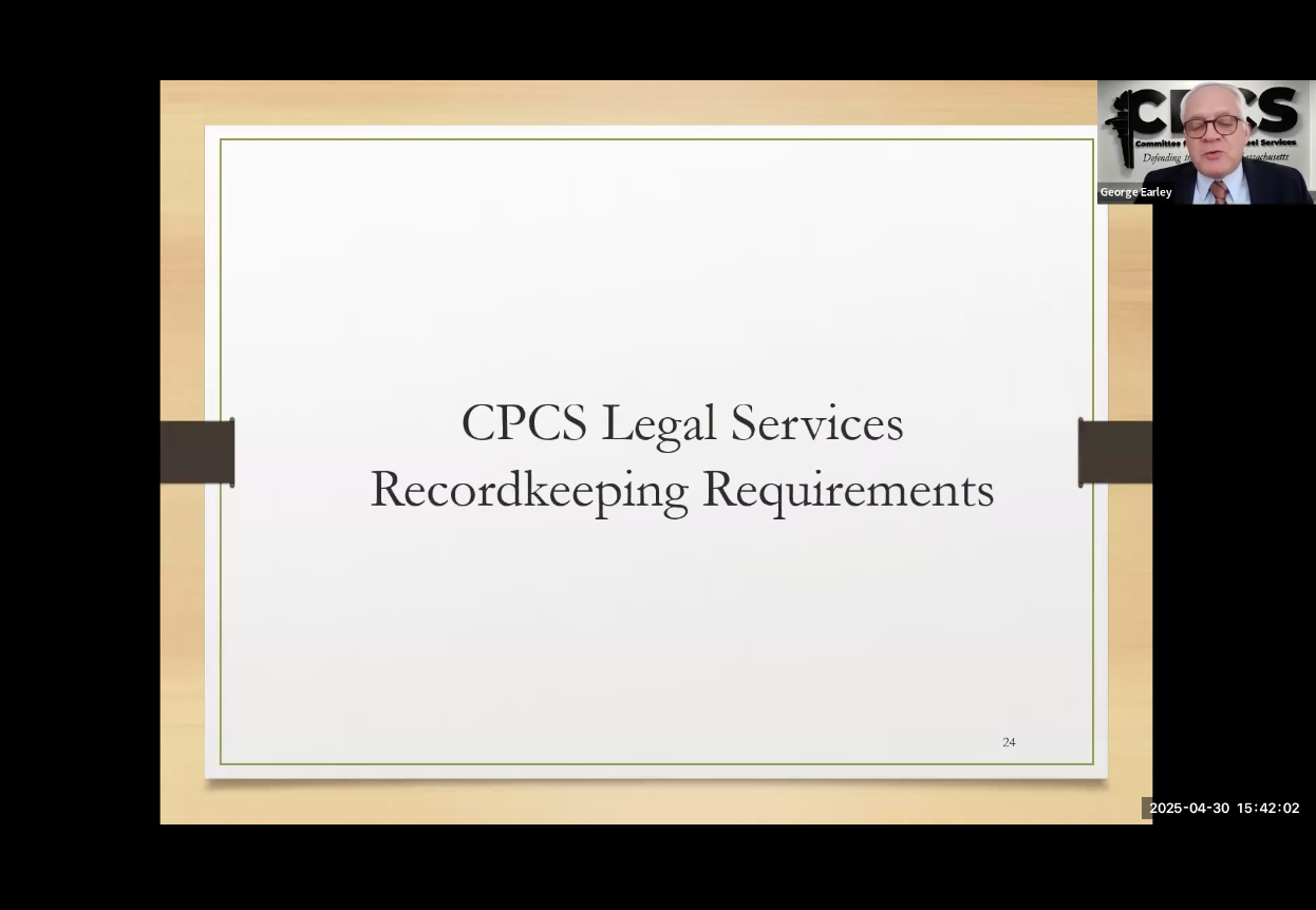 A&O Town Hall Legal Service Record Keeping- G. Earley